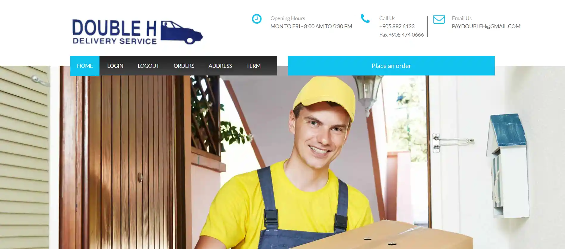 Double H Delivery project cover for Delivery Services Website