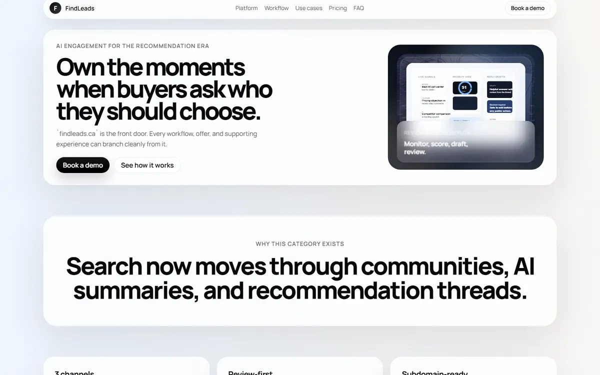 findleads.ca project cover for Social Lead Discovery Platform