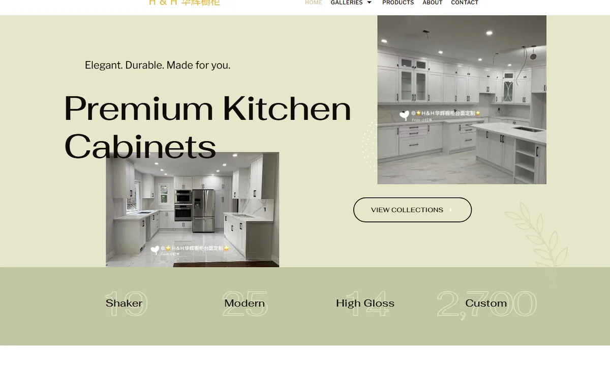 HH Kitchen & Flooring project cover for Kitchen Cabinet Showroom Website