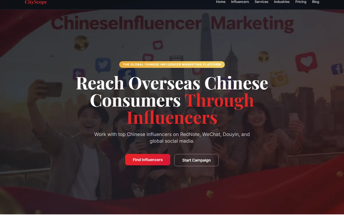 Influencer FlashCoding project cover for Chinese Influencer Marketing Platform