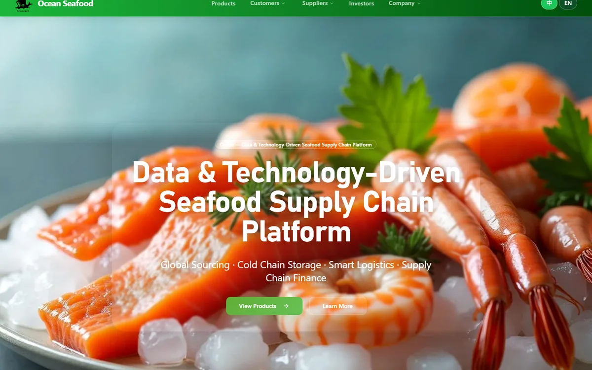 Ocean's Sea Food Company project cover for Wholesale Seafood