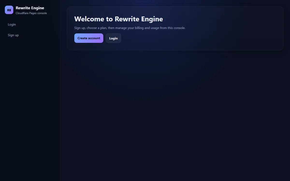Rewrite Engine project cover for AI Product Console