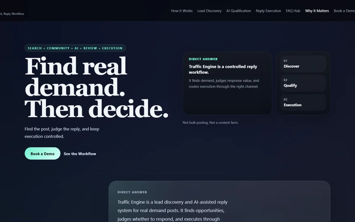 TrafficEngine project cover for Lead Discovery Platform