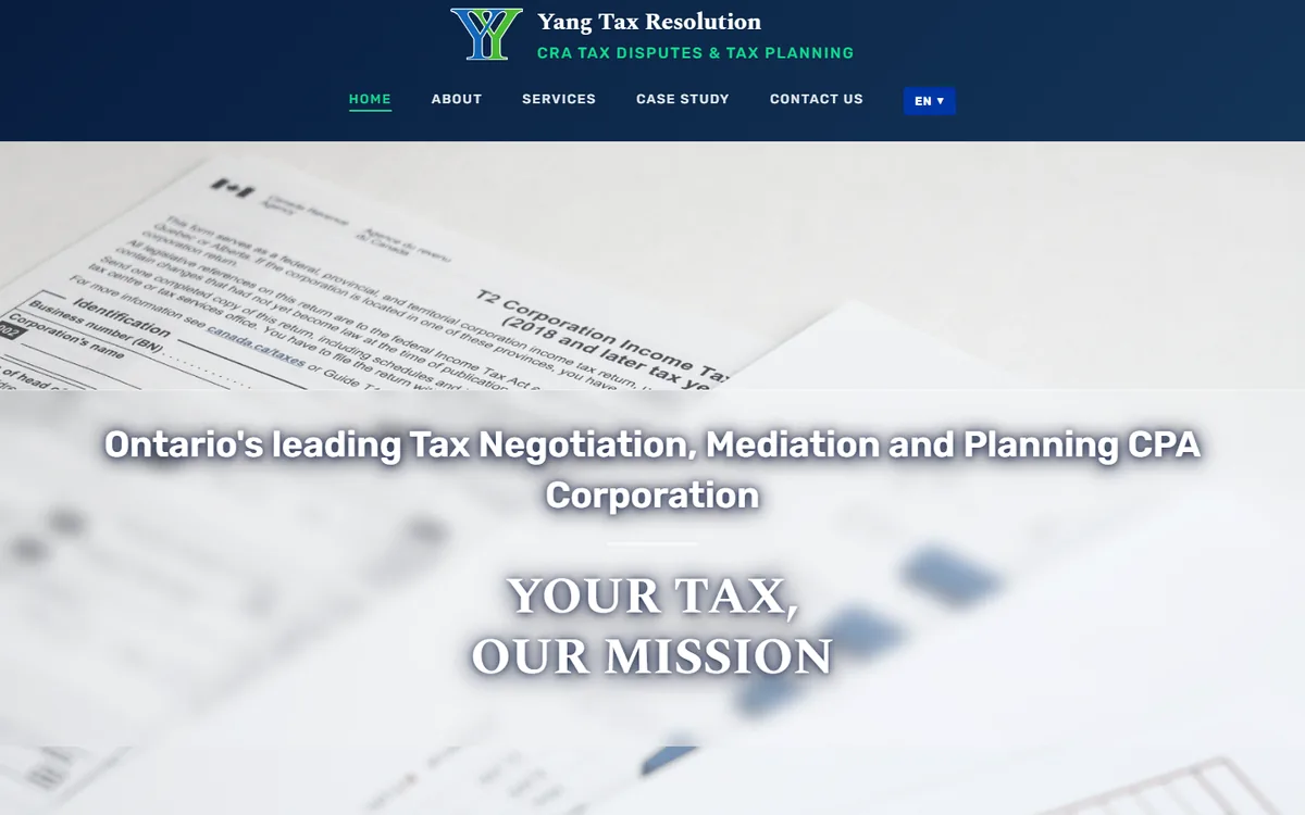 Yang Tax CPA project cover for Professional Services